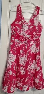 Robbie Bee size 12P pink, white dress